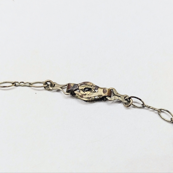 Vintage Art Deco Thermoplastic Carved Flowers Necklace 15" - Picture 6 of 7